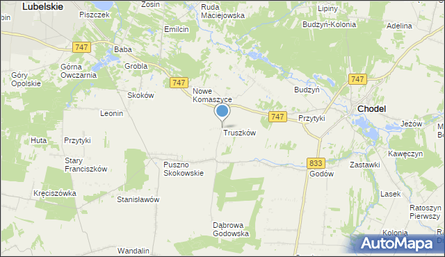 mapa Truszków, Truszków na mapie Targeo